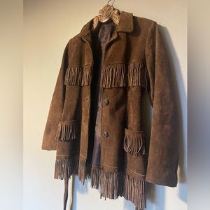 Vintage 1970s Suede Fringe Coat